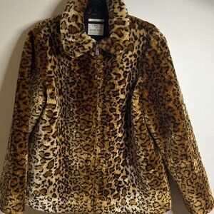 Anine Bing Animal Print Faux Fur Jacket Size M